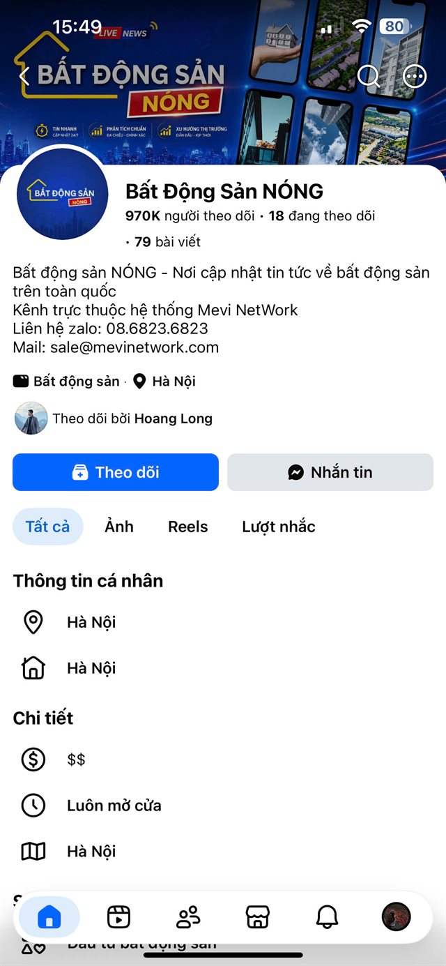Fanpage Bất Động Sản NÓNG - 970K Follower