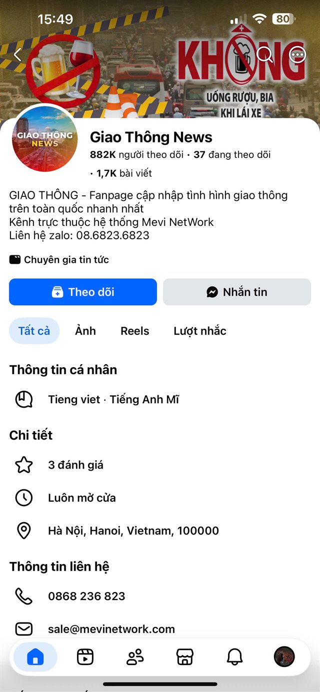 Fanpage Giao Thông News - 882K Follower