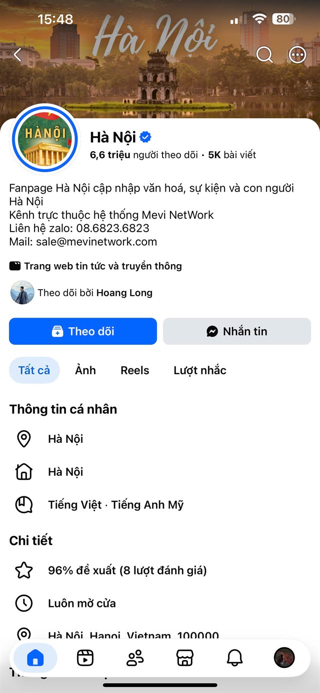Fanpage Hà Nội - 6.6M Follower