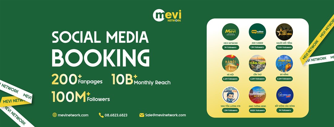 MeVi Network - Social Media Booking - 200+ Fanpages, 10B+ Reach, 100M+ Followers